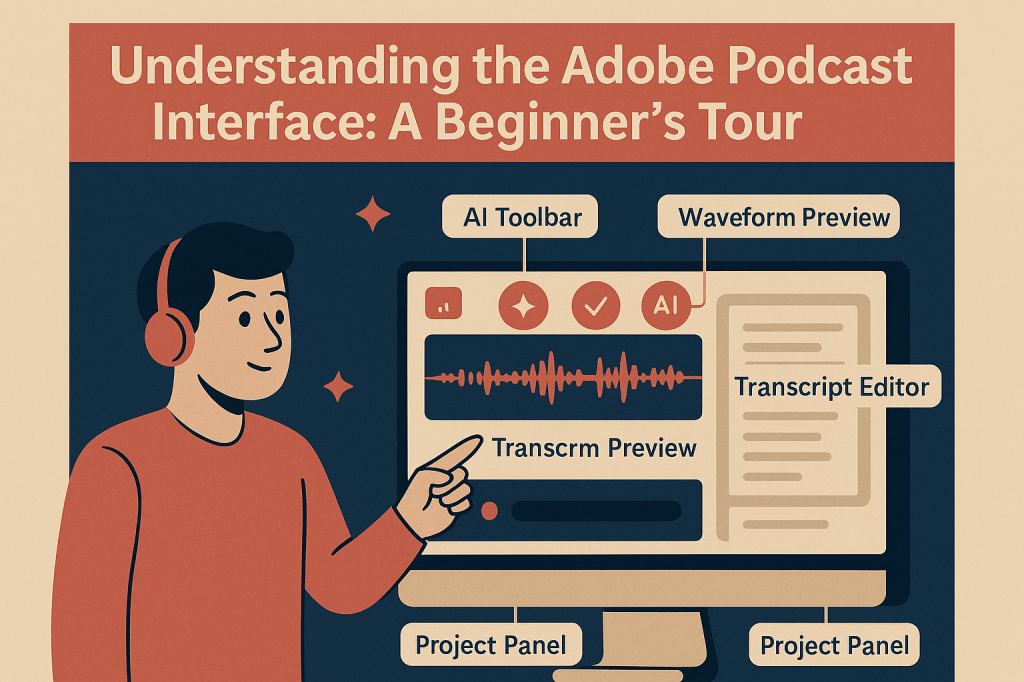 📰 Understanding the Adobe Podcast Interface: A Beginner’s&nbsp;Tour
